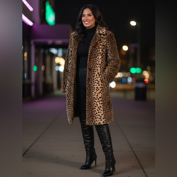 juliet Michelle Jackets & Blazers - Juliet Michelle vintage Leopard Print Faux Fur Coat